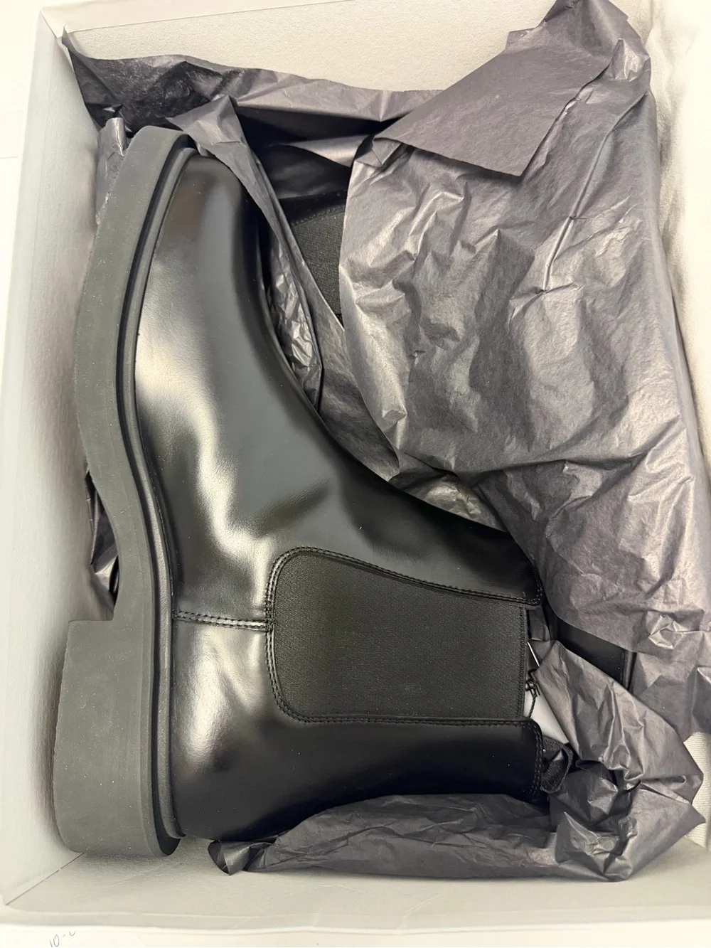 Sandro Black Leather Chukka Boots with Elastic Side Panels